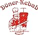 Produktbild PEMA Aufkleber Döner Kebab ca. 96x96 cm rot für Ihren Imbiss oder Bistro