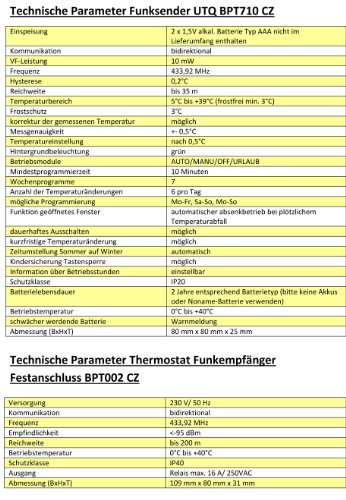 Thermostat Funkset UTQ Festanschluss CZ - 2