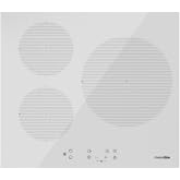 UNIVERSALBLUE White Induction Hob 3 Burners | Touch Induction Hob 7000W | Vitroceramic Induction Child Lock | Automatic Shut-
