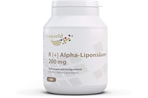 Vita World R (+) Acide Alpha-Lipoïque 200mg 100 Capsule ALA acide thioctique Made in Germany