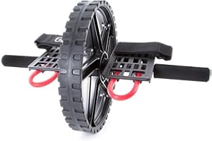 66fit Power Wheel - Rodillo de ejercicio abdominal y abdominal, color negro