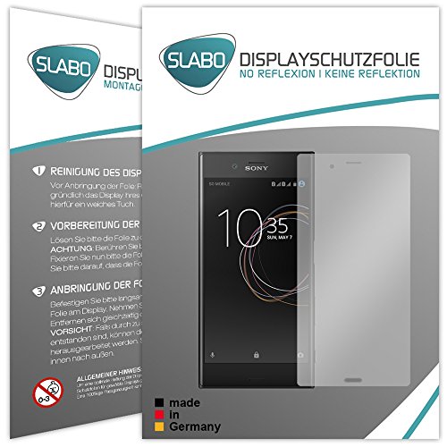 4 x Slabo Displayschutzfolie für Sony Xperia XZs Displayfolie Schutzfolie Folie Zubehör (verkleinerte Folien, aufgrund der Wölbung des Displays) "No Reflexion" MATT - entspiegelnd MADE IN GERMANY