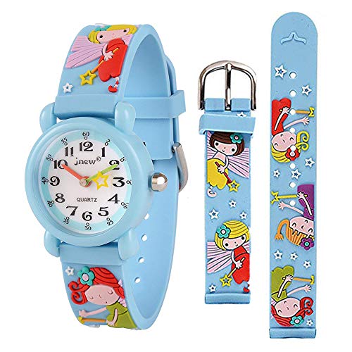 WINNEG Reloj para Niños Reloj de Cuarzo con Dibujos Animados Bonitos en 3D Resistente al Agua Regalo para Chicos Niños y Niñas (Verde)