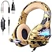 Produktbild Gaming Kopfhörer für PS4, PC, Xbox One,Super Komfortable Stereo Bass 3.5mm Tarnung Kopfhörer mit Mikrofon für Pc, Ps4,Xbox One, Laptops, Mac, Tablet und Smartphone,(Over-Ear- und LED-Beleuchtung)