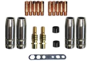 BARIC Verschleissteile Set MB15 MIG/MAG mit Gasdüsen, Düsenstöcken, Stromdüsen für MB 15, SB 15, TBI150, Tops 150 Brenner und viele andere… (0,8 mm)
