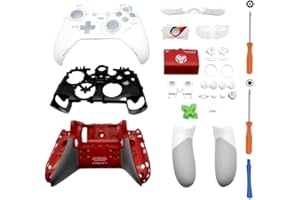 Hzxkqmil Ersatz-Gehäuse Vollschalen-Kit für Xbox One Elite 1st Controller - Inklusive Faceplates Abdeckung Mittlerer Rahmen Seitenschienen ABXY-Tasten LB RB Stoßfänger Zubehör