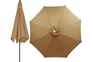 HAMON Parasol ogrodowy 2,7 m/ 3,0 m, zapasowy parasol z 6 żeberkami / 8 żeberkami ogrodowymi z ochroną przed promieniowaniem UV 30+ do ogrodu, tarasu, balkonu