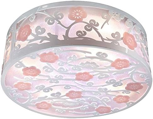 Pink Plum Blossom Girk's Ceiling Lamps Acrylic Carved Bedroom Ceiling Light Round Little Living Room Ceiling Lights
