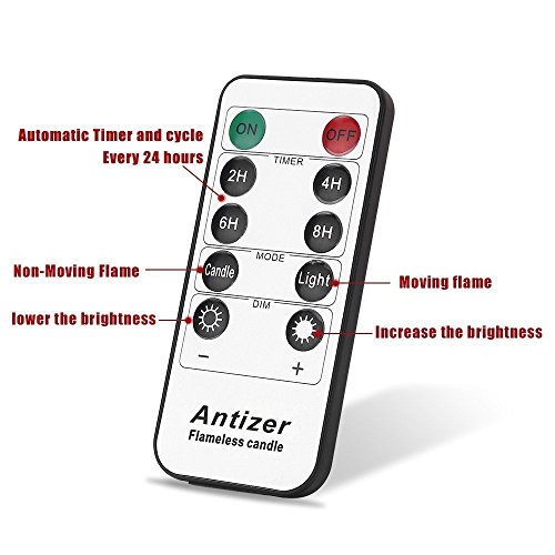 Antizer flammenlose Dekorations-Kerzen-Säulen im 3er Set (10,2cm 12,7cm 15,2cm). Realistisch flackernde LED-Flammen aus Echtwachs in Elfenbeinfarbe. Fernbedienung mit Timer-Funktion für Weihnachten - 4