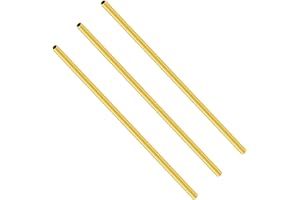 LAVMHAB Tubo rotondo in ottone, 2,5 mm di diametro esterno x 0,3 mm di spessore della parete x 200 mm di lunghezza, tubi rotondi in ottone senza cuciture, per artigianato fai da te (3 pezzi)