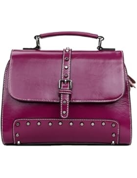 SAIERLONG Frauen Tote Einzel-Schultertasche Handtasche Kuh-Leder