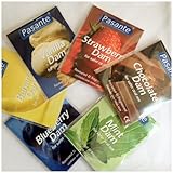 16 x Pasante Dental Dams -- Strawberry , Mint , Chocolate , Blueberry Flavour (For Safe Oral Sex)