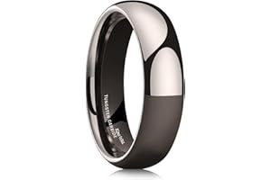 King Will Basic Men's 2mm 4mm 6mm 8mm High Polished Comfort Fit Domed Tungsten Carbide Ring Silver Black Wedding Band