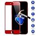 Produktbild MaxKu iPhone 7 Plus Schutzfolie, Full-Cover HD Displayschutzfolie 3D Vollbild Panzerglasfolie 9H Tempered Glass Hartglas, Glasfolie Handy Schutzglas 3D Schutzfolie für iPhone 7 Plus RED Special Edition, Rot