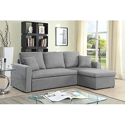 Générique ASPEN Canapé convertible lit angle réversible 3 places gris