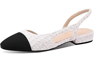 MIRAAZZURRA Escarpins à bride arrière pour femme - Bout rond fermé - Talon bloc - Bicolore - Décontractées - Chaussures de bureau