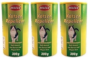 BRAECO 6 x 300g Katzen Repellent, Abwehrduft gegen Katzen, Katzenschreck hält Katzen von Gärten und Wegen fern.