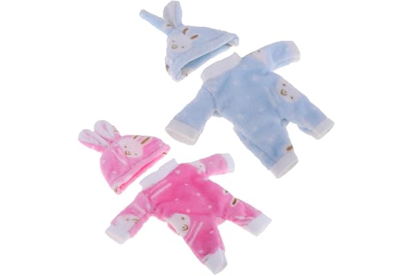 F Fityle Ensemble de 2 Combinaisons de Lapin avec des Vêtements de Chapeau pour Reborn de 25 Cm