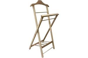 SUV INDOSSATORE Pieghevole in Frassino Naturale, Beige, 43x39x94 cm, per Vestiti, Accessori e Spazi Senza Armadi