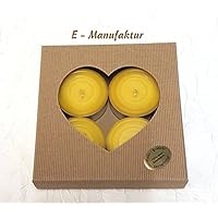 Bienenwachs Kerzen groß SET 4 x Jumbo Teelichter aus Bienenwachs Weinachten - 4 x Jumbo tealights bees wax Christmas