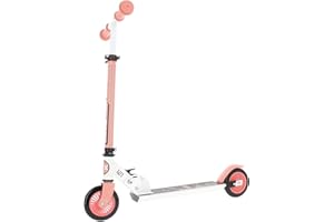 SABEU FLUXX Trottinette Pliable 2 Roues FLEXXY 121 Girl - 2 Roues PVC 121 mm - Blanc/Gris/Corail