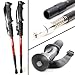 Produktbild Ganzoo Nordic Walking Stöcke aus widerstandsfähigem Aluminium mit Anti-Shock Dämpfungssystem, Multifunktionsstöcke größenverstellbar 50cm - 110cm (Teleskopstöcke) Farbe: rot - Marke