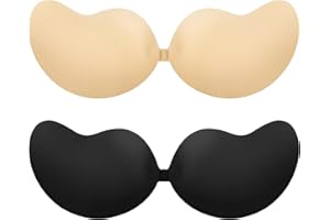 Tutukyle Sujetador Invisible, Reutilizable Adhesivas Invisibles Push Up, Sujetador Sin Tirantes Alta Sujeción para Todas Las Prendas Sin Espalda