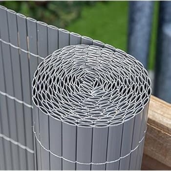 Papillon Artificial Grey Bamboo Cane Plastic Garden Fence Screening