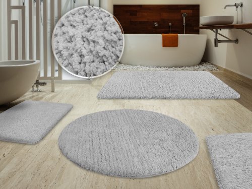SKY Badematte Uni – Größe wählbar – 70x120cm, hellgrau – Öko-Tex 100 zertifiziert - 2