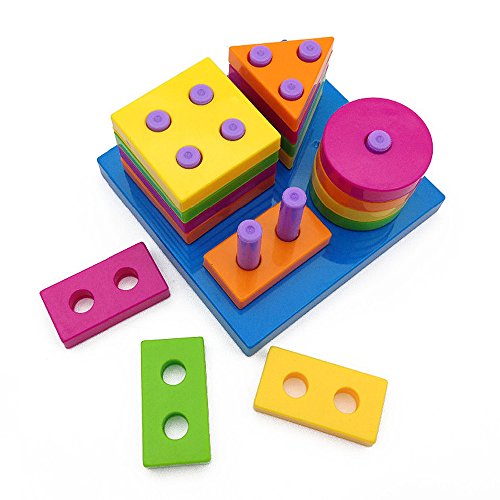 Wishtime Shape Sorting Board and Stacking Baby Funny Specialty Learn & Play Developing Plan Geometric Toys