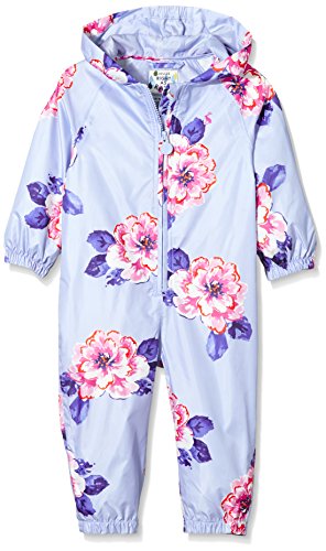 Joules Baby-Girls Splish Floral Waterproof Jacket, Sky Blue Floral, 12-18 Months