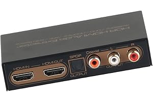 YOUTINGHDAV HDR HDMI Audio Extractor Splitter Optical Toslink SPDIF+Coaxial + LR RCA Stereo Audio with support of ARC 3D HDR 4KX2K60hz HDCP2.2