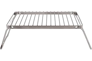 Luqeeg Griglia da Campeggio Pieghevole, Griglia da Campeggio Portatile con Altezza Regolabile, in Acciaio Inox Cremagliere da Campo, Griglia da Campo Portatile in Acciaio