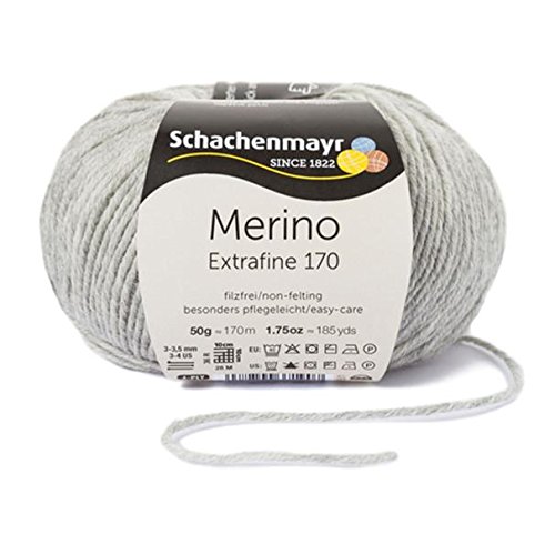 Schachenmayr 9807551-00090 Handstrickgarn, Wolle, hellgrau meliert