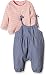 Mamas and Papas Baby Girls 0-24m 2 Piece Chambray Dungaree Clothing Set, Multicoloured (Blue), 18-24 Months (Manufacturer Size:18-2)