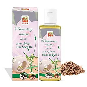 AOS Products 100% Pure Flax Seed Oil for Weight Loss, Hair Fall Control, Improve Skin Tone - 200 ml