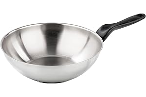 Barazzoni The Inoxidabili Saltapasta Wok en Acier Argenté 28 cm