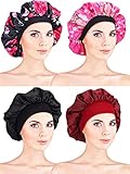 Funciones: su exquisito diseño combina con el pijama para que disfrutes de la hora de dormir, la gorra para dormir puede proteger tu peinado, evitar frotar y rizar, y te permite obtener un nuevo look a la mañana siguiente