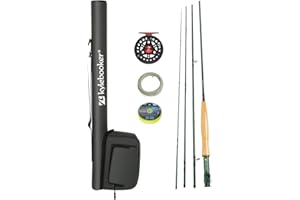 ‎KYLEBOOKER Kylebooker Fliegenfischrute mit Rolle Combo Kit 3/4/5/6/7/8 Gewicht Starter Fliegenfischen Outfit mit Rutentasche