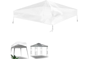 EPFHR 3 x 3m Transparent Gazebo Replacement Canopy Cover Top,Roof Canopy Replacement Protective Cover,For Outdoor Garden Patio Grill Gazebo (Top Only)