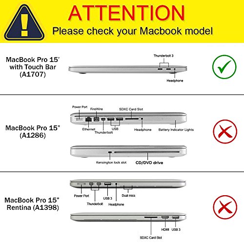 MacBook Pro 15 H  lle 2017 2016 Touch Bar  iNeseon Plastik Hartschale Cover Case mit EU Transparent Silikon Tastaturschutz Schutzh  lle f  r Apple Mac
