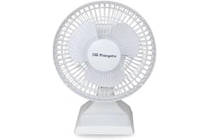 Orbegozo TF 0118 Ventilador de sobremesa, 2 velocidades, rejilla de protección, tamaño aspas 15 cm, silencioso, 20 W de Potencia, Blanco
