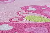 Andiamo 1100398 Kinderteppich Konturenschnitt Schmetterlingsmuster handgetuftet, 120 x 170 cm, rosa - 6