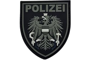‎POLIZEIMEMESSHOP Polizeimemesshop - Polizei Österreich Black Ops Patch - Austria - Rubber - PVC - Gummi - Klettpatch - Police - Wappen