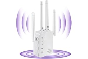 MKOIJN WLAN Repeater WLAN Verstärker AC1200 Dualband (300Mbit/s 2,4GHz+5GHz 867Mbit/s) WiFi Repeater mit Repeater/Router/AP Modus,Einfache Einrichtung,WiFi Verstärker Mit 4 Antenne (Weiß)