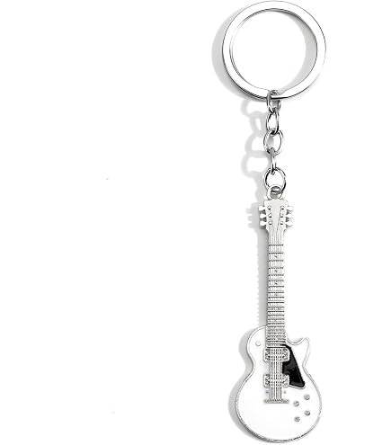 Gitarre Schlüsselbund Leder, Musikalische Schlüsselanhänger, Ring