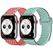 Produktbild Amzpas Kompatibel mit für Apple Watch Armband 38mm 40mm, Weiches Leichtes Nylon Ersatzarmband Kompatibel mit der iWatch Serie 4/3/2/1,Nike+,Sport Edition, (#01 Nektarine+Marine Green, 38mm(40mm))