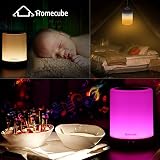 Bluetooth Lautsprecher-Lampe, Homecube LED Nachttischlampe mit Drahtlosen BT Lautsprecher Berührungsempfindliche Dimmable Tischlampe Nachtlicht mit TF-Karte, unterstützt AUX, Freisprechlautsprecher, Metallgriffe für Kinderzimmer, Party, Camping im Freien - 6