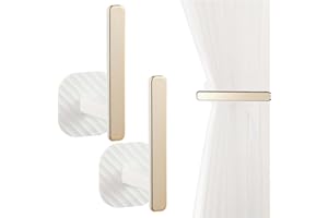 VAILEAL Curtain Holdbacks, 2 PCS Curtain Holders, Curtain Holdbacks Self Adhesive Drapery, Multi-function Punch-Free Hook, Small Curtain Hold Backs Pair for Home Office Decorative Curtain Decor (White)