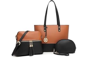 Miss Lulu Borse Mano Donna Pelle, Pochette Donna Multifunzione Set 3 Pezzi, Borsa Tracolla Spalla, Borse Tote Elegante Università Lavoro